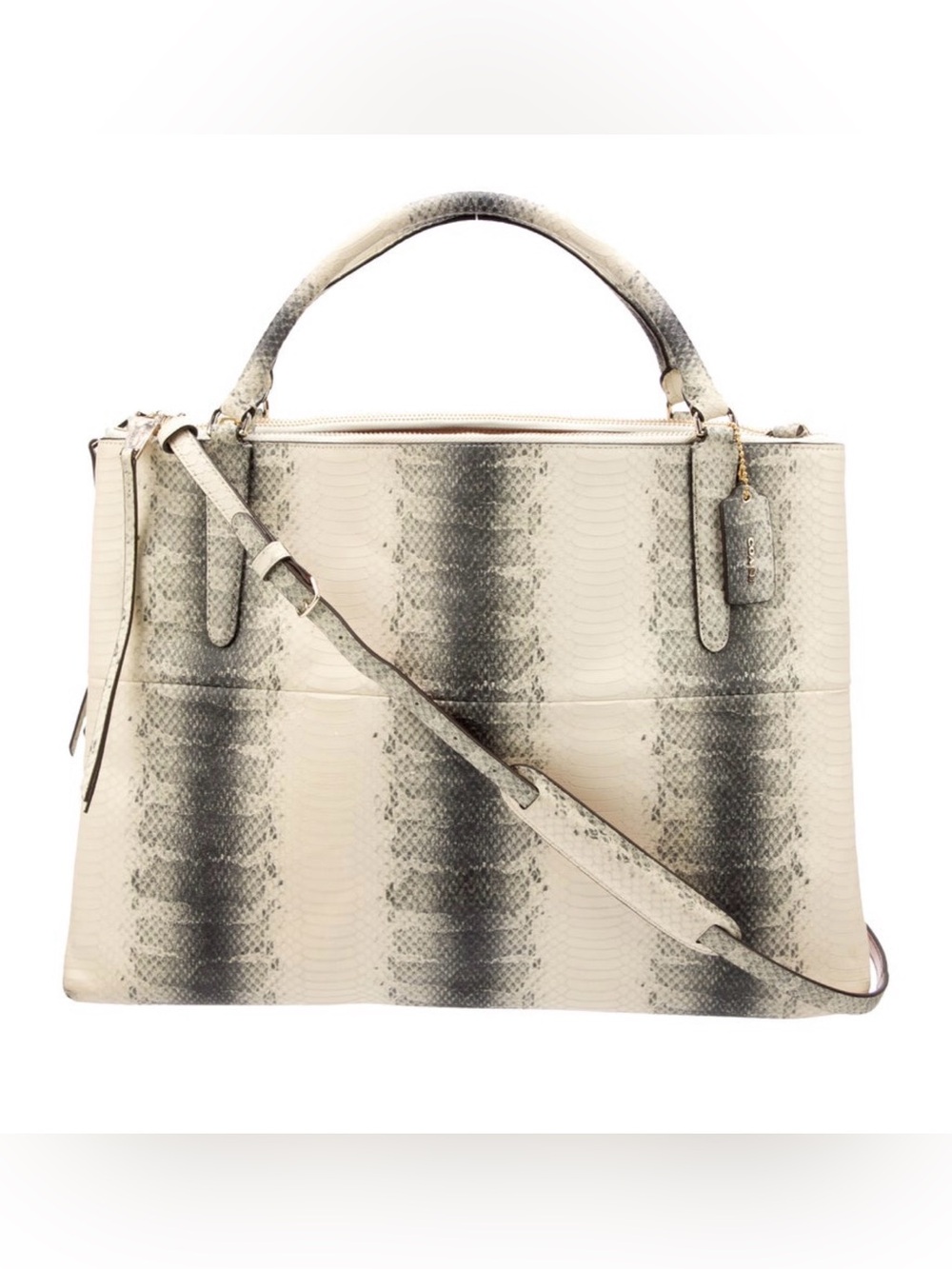 RARE Coach Borough Bag in Exotic Embossed Python & Glovetanned Print; EUC